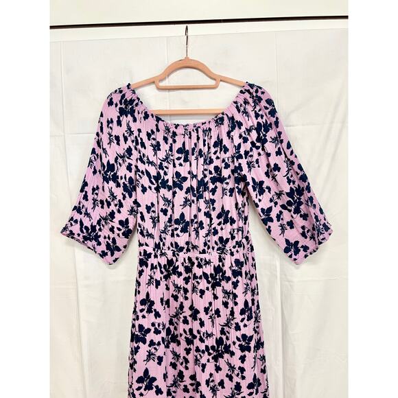 Michael Stars Floral Off-the-Shoulder Tiered Ruffle Maxi Dress Purple Women's XS - Picture 3 of 6